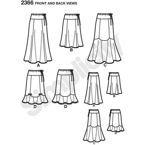 Simplicity Sewing Pattern 2366 Skirts Misses Size 8-16 - Picture 2 of 3
